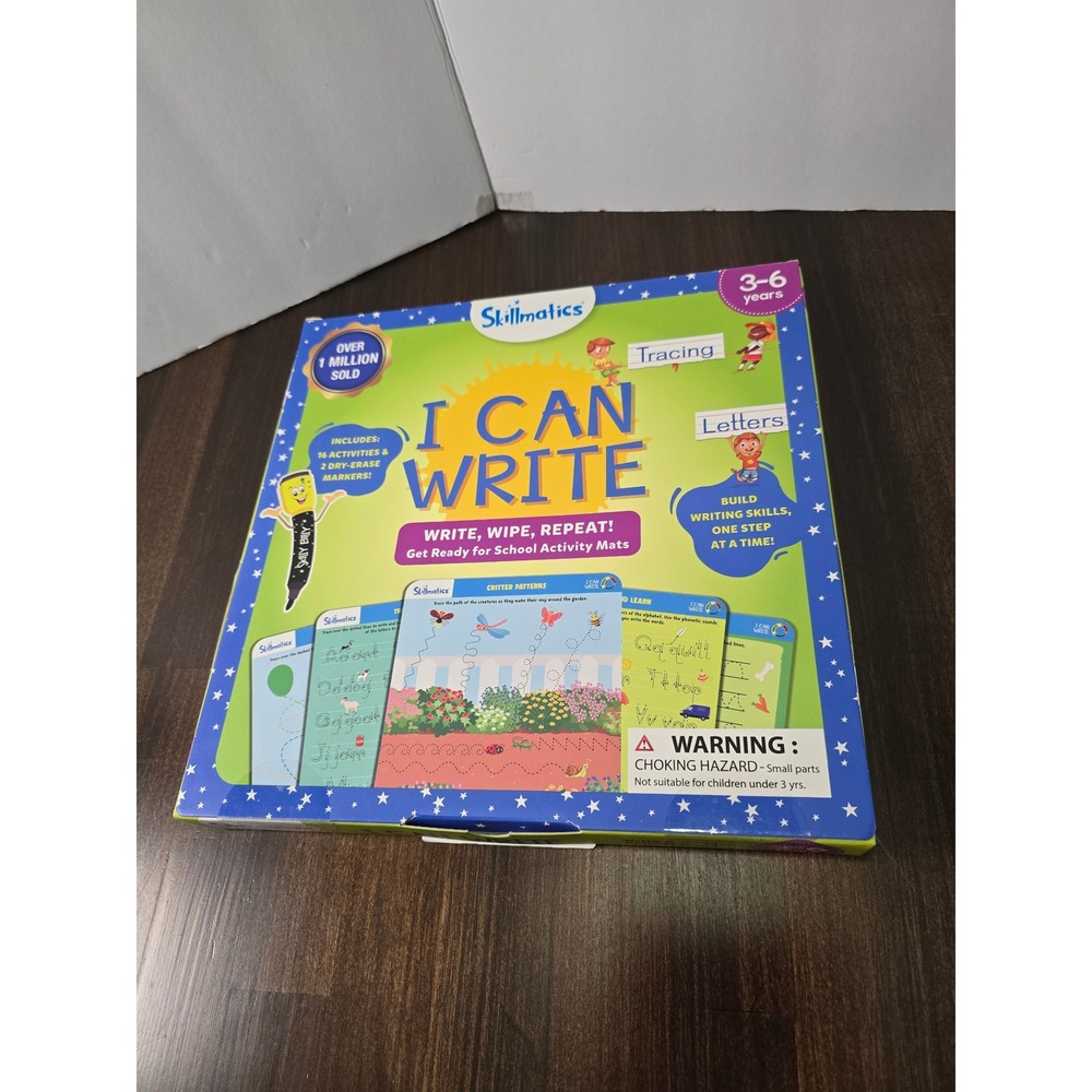 Skillmatics I Can Write Activity Mats Dry Erase Letters Tracing Ages 3-6 NEW